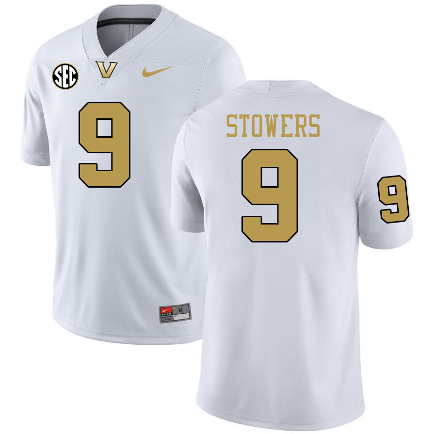 Vanderbilt Commodores #9 Eli Stowers College Football Jerseys 2024 Uniforms Stitched-White